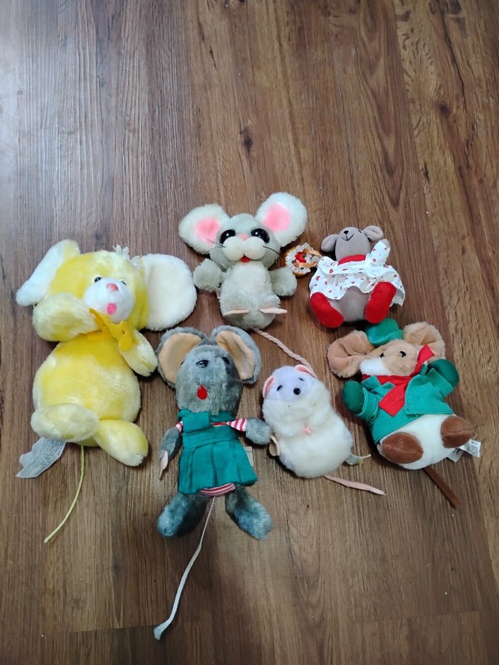 Vintage 80s Applause Russ Peepers Mouse Mice Plush Stuffed Animal Lot (6)
